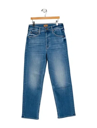 Pre-owned Mother Mid-rise Straight Leg Jeans In Blue