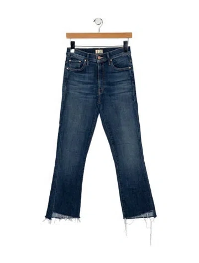 Pre-owned Mother Mid-rise Straight Leg Jeans In Blue