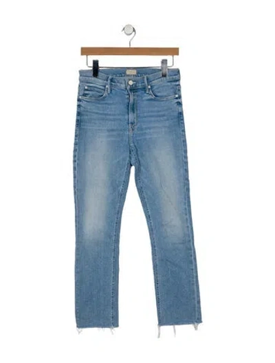Pre-owned Mother Mid-rise Straight Leg Jeans In Blue