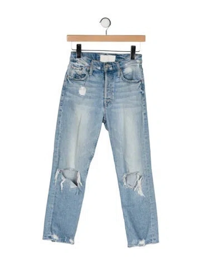 Pre-owned Mother Mid-rise Straight Leg Jeans In Blue