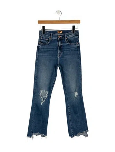 Pre-owned Mother Mid-rise Straight Leg Jeans In Blue
