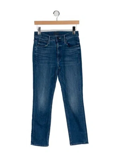 Pre-owned Mother Mid-rise Straight Leg Jeans In Blue