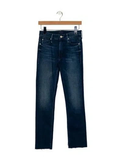Pre-owned Mother Mid-rise Straight Leg Jeans In Blue