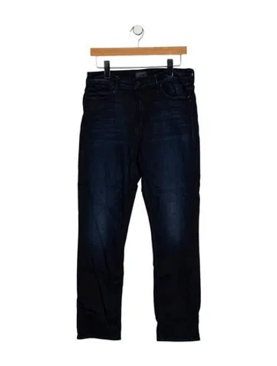 Pre-owned Mother Mid-rise Straight Leg Jeans In Blue