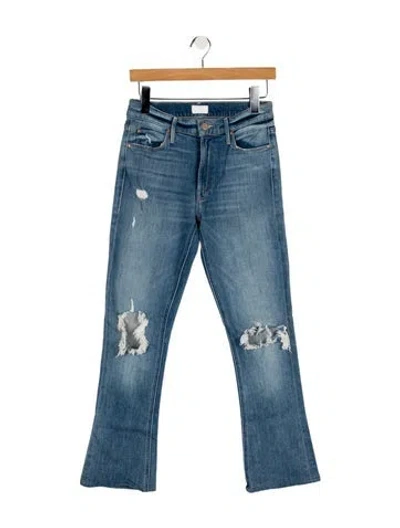 Pre-owned Mother Mid-rise Straight Leg Jeans In Blue