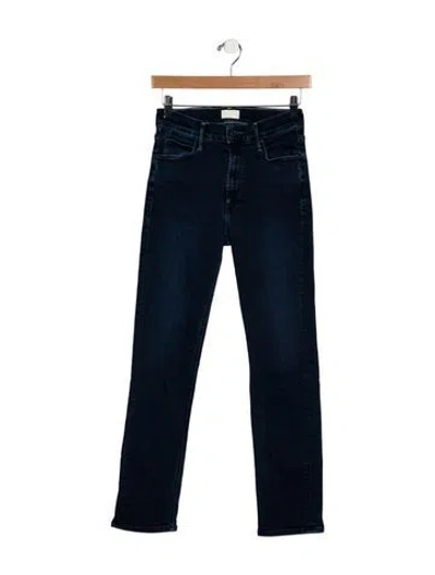 Pre-owned Mother Mid-rise Straight Leg Jeans In Blue