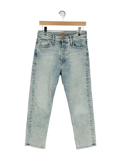 Pre-owned Mother Mid-rise Straight Leg Jeans In Blue