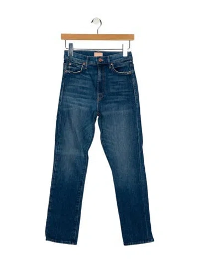 Pre-owned Mother Mid-rise Straight Leg Jeans In Blue