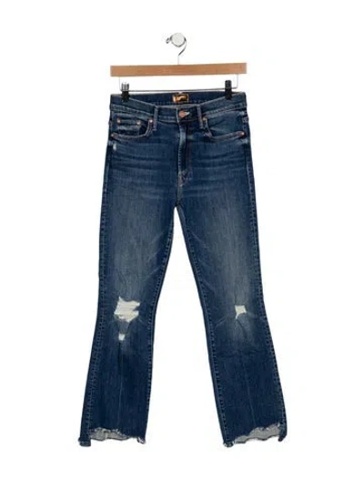 Pre-owned Mother Mid-rise Straight Leg Jeans In Blue