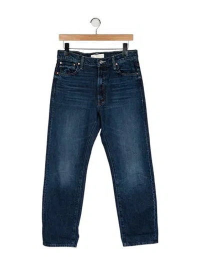 Pre-owned Mother Mid-rise Straight Leg Jeans In Blue