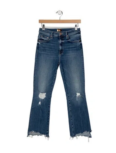 Pre-owned Mother Mid-rise Straight Leg Jeans In Blue