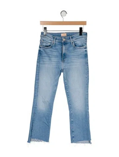 Pre-owned Mother Mid-rise Straight Leg Jeans In Blue