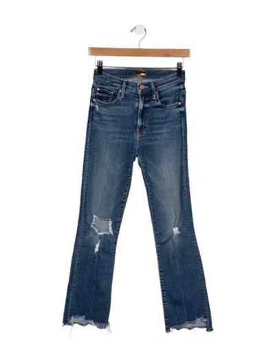 Pre-owned Mother Mid-rise Straight Leg Jeans In Blue