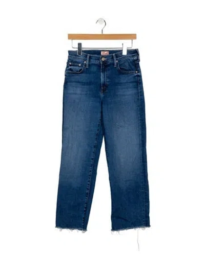 Pre-owned Mother Mid-rise Straight Leg Jeans In Blue