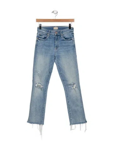 Pre-owned Mother Mid-rise Straight Leg Jeans In Blue
