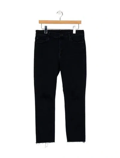 Pre-owned Mother Mid-rise Straight Leg Jeans In Blue