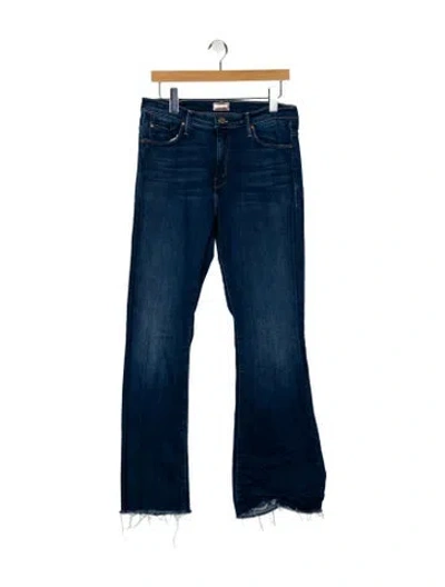 Pre-owned Mother Mid-rise Straight Leg Jeans In Blue
