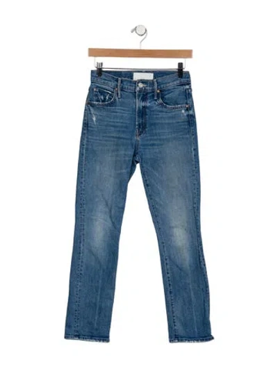 Pre-owned Mother Mid-rise Straight Leg Jeans In Blue