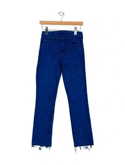 Pre-owned Mother Mid-rise Straight Leg Jeans In Blue
