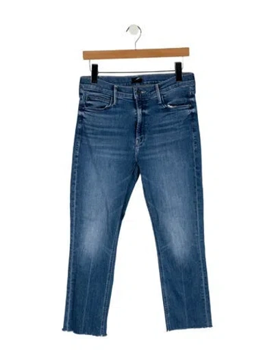 Pre-owned Mother Mid-rise Straight Leg Jeans In Blue