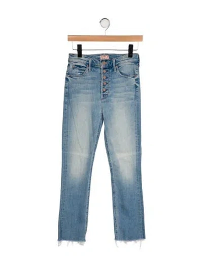 Pre-owned Mother Mid-rise Straight Leg Jeans In Blue
