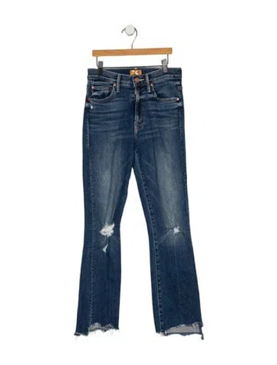 Pre-owned Mother Mid-rise Straight Leg Jeans In Blue