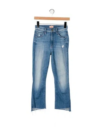 Pre-owned Mother Mid-rise Straight Leg Jeans In Blue