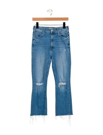 Pre-owned Mother Mid-rise Straight Leg Jeans In Blue