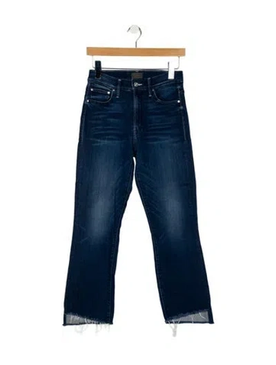 Pre-owned Mother Mid-rise Straight Leg Jeans In Blue