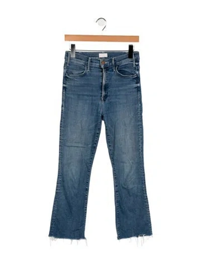 Pre-owned Mother Mid-rise Straight Leg Jeans In Blue