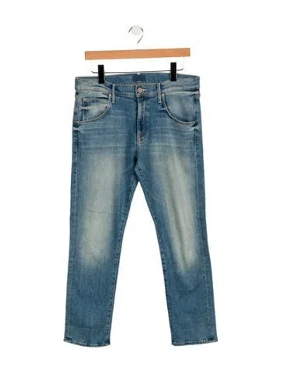 Pre-owned Mother Mid-rise Straight Leg Jeans In Blue