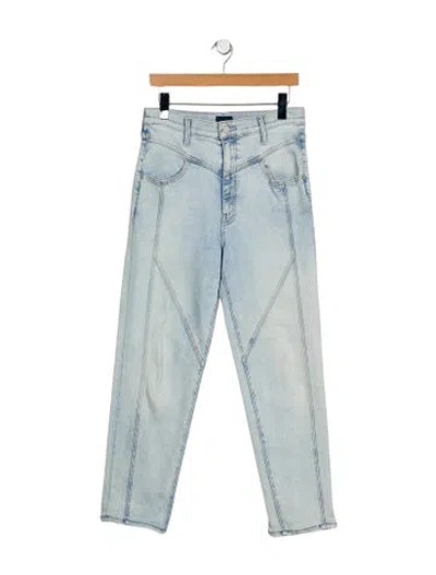 Pre-owned Mother Mid-rise Straight Leg Jeans In Blue