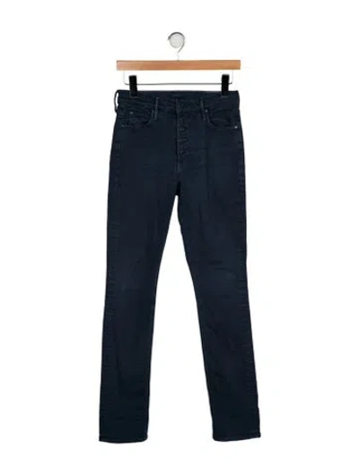 Pre-owned Mother Mid-rise Straight Leg Jeans In Blue