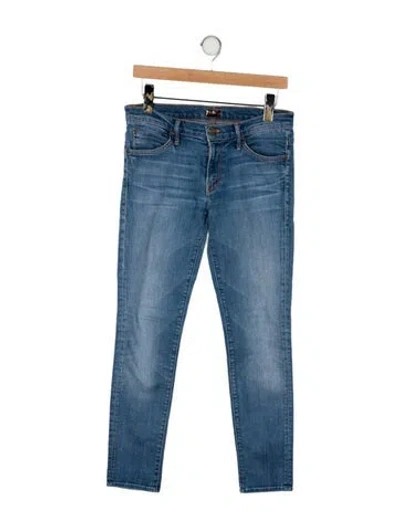Pre-owned Mother Mid-rise Straight Leg Jeans In Blue