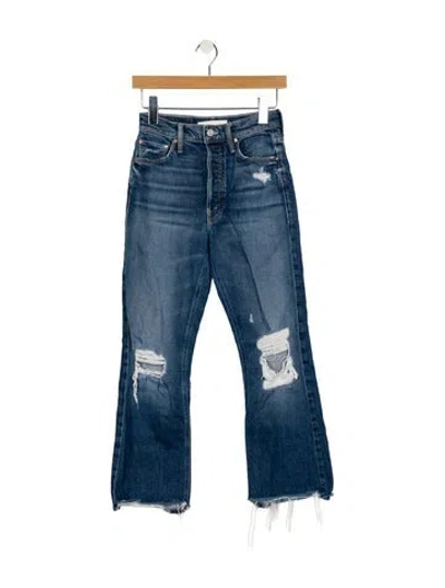 Pre-owned Mother Mid-rise Straight Leg Jeans In Blue