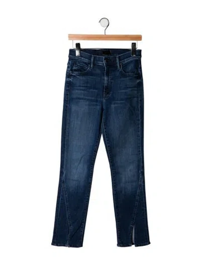Pre-owned Mother Mid-rise Straight Leg Jeans In Blue