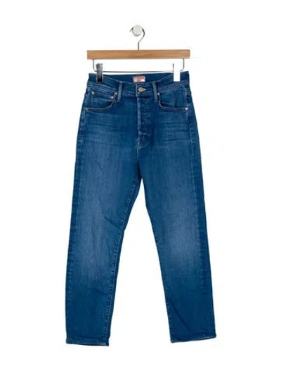 Pre-owned Mother Mid-rise Straight Leg Jeans In Blue