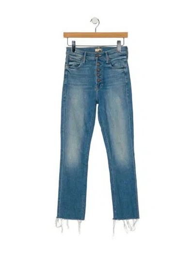 Pre-owned Mother Mid-rise Straight Leg Jeans In Blue