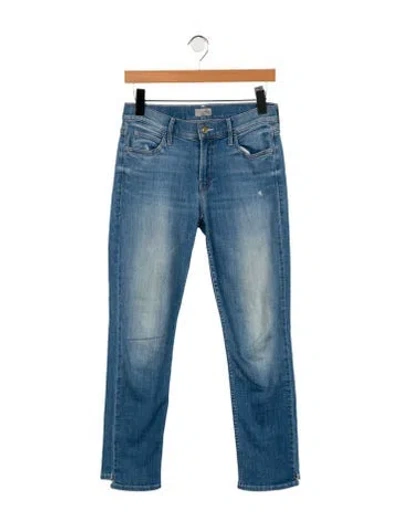 Pre-owned Mother Mid-rise Straight Leg Jeans In Blue