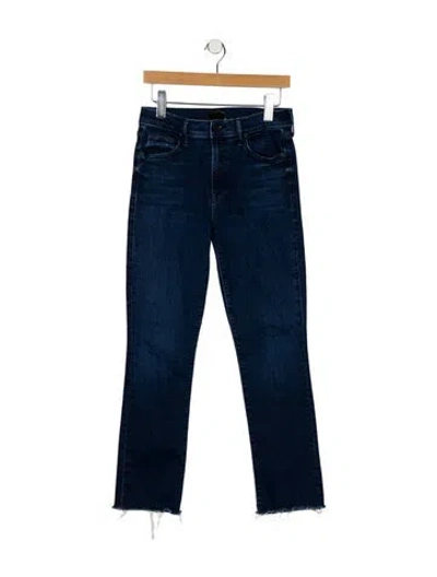Pre-owned Mother Mid-rise Straight Leg Jeans In Blue