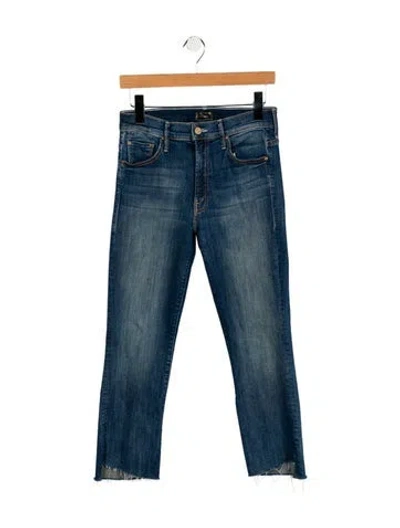 Pre-owned Mother Mid-rise Straight Leg Jeans In Blue