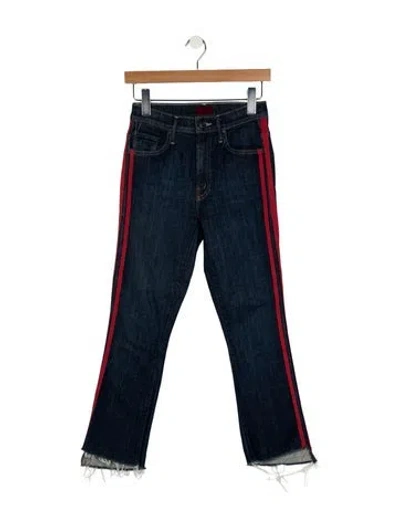 Pre-owned Mother Mid-rise Straight Leg Jeans In Blue