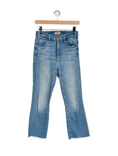 Pre-owned Mother Mid-rise Straight Leg Jeans In Blue