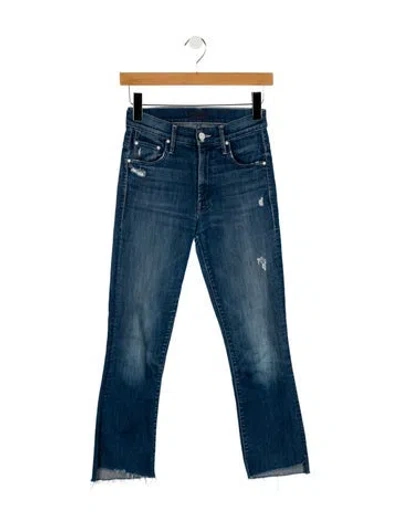 Pre-owned Mother Mid-rise Straight Leg Jeans In Blue