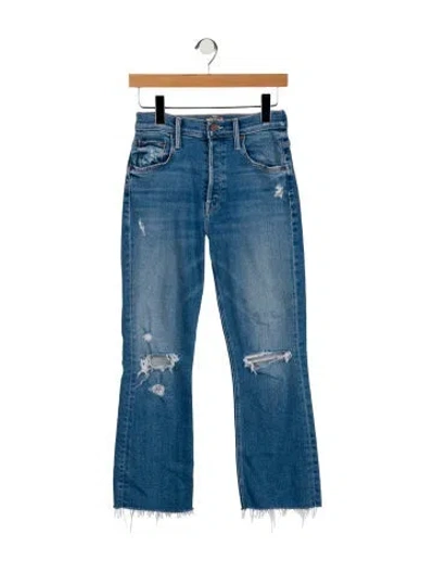 Pre-owned Mother Mid-rise Straight Leg Jeans In Blue