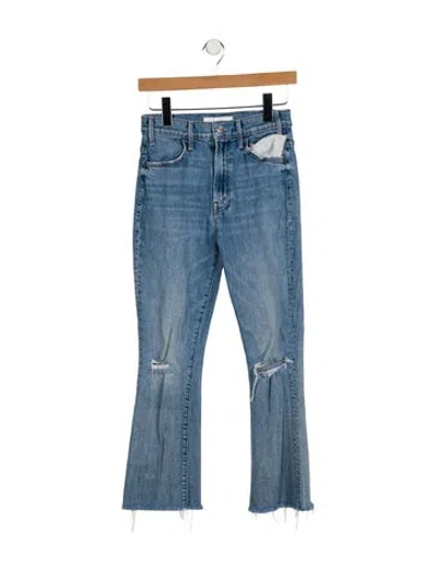 Pre-owned Mother Mid-rise Straight Leg Jeans In Blue