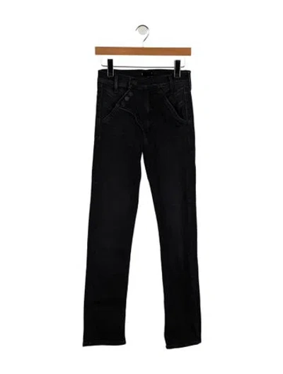 Pre-owned Mother Mid-rise Straight Leg Jeans In Blue