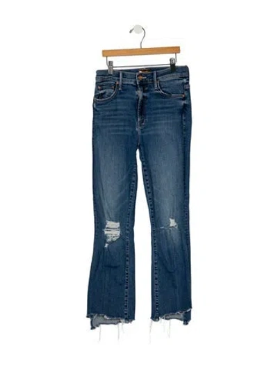 Pre-owned Mother Mid-rise Straight Leg Jeans In Blue
