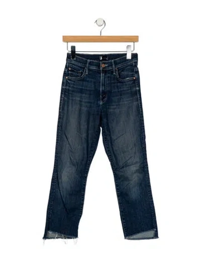 Pre-owned Mother Mid-rise Straight Leg Jeans In Blue