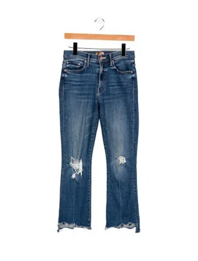 Pre-owned Mother Mid-rise Straight Leg Jeans In Blue
